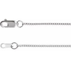 Ch1222 / Sterling Silver / Curb / 1 Mm / 24 In / Lobster Clasp / Diamond-Cut / Diamond-Cut Curb Chain