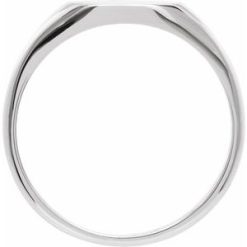 57836 / Sterling Silver / Round / 9.5 X 9.5 Mm / Brush / Polished / Signet Ring