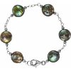 66363B / Bracelet / Sterling Silver / Set / Cultured Black Freshwater Pearl / Pearl / 12.0-13.0 Mm / None / 7 1/2 In / Polished / Cultured Black Freshwater Pearl Bracelet