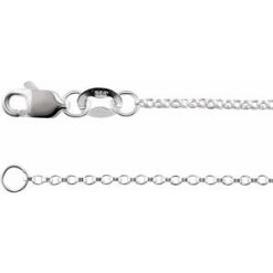 Ch1041 / Sterling Silver / Rolo / 1.3 Mm / 16-18 In / Lobster Clasp / Polished / Rolo Chain