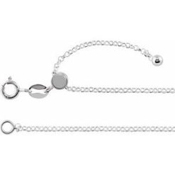 Ch899 / Sterling Silver / Rolo / 1.5 Mm / 16-22 In / Spring Ring / Polished / Adjustable Rolo Chain