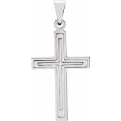 R4024 / Pendant / Sterling Silver / 28 X 18 Mm / Polished / Cross Pendant