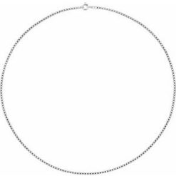 Ch80 / Rhodium-Plated Sterling Silver / Box / 2 Mm / 24 In / Spring Ring / Polished / Box Chain