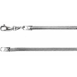 Ch331 / Sterling Silver / Snake / 2.5 Mm / 20 In / Lobster Clasp / Polished / Round Snake Chain