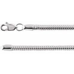 Ch331 / Sterling Silver / Snake / 2.5 Mm / 20 In / Lobster Clasp / Polished / Round Snake Chain