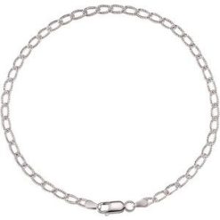 Ch571 / Sterling Silver / Curb / 3 Mm / 9 1/2 In / Lobster Clasp / Polished / Curb Chain