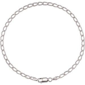 Ch571 / Sterling Silver / Curb / 3 Mm / 9 1/2 In / Lobster Clasp / Polished / Curb Chain