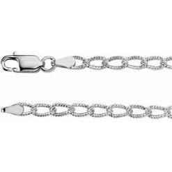 Ch571 / Sterling Silver / Curb / 3 Mm / 9 1/2 In / Lobster Clasp / Polished / Curb Chain