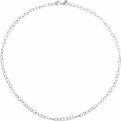 Ch1064 / Sterling Silver / Cable / 3.5 Mm / 24 In / Lobster Clasp / Polished / Knurled Cable Chain