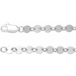 Ch1268 / Sterling Silver / Mirror / 4 Mm / 16 In / Lobster Clasp / Polished / Round Mirror Chain