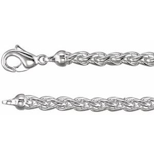 Ch266 / Sterling Silver / Wheat / 6 Mm / 18 In / Lobster Clasp / Polished / Wheat Chain