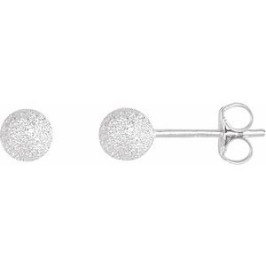67839 / Sterling Silver / 5 Mm / Pair / Friction Backs Included / Polished / Stardust Ball Stud Earrings