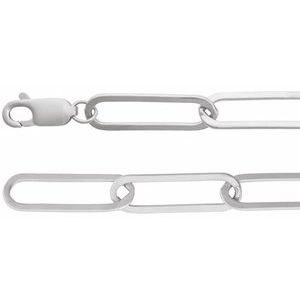 Ch1208 / Sterling Silver / Paperclip-Style / 6.2 Mm / 7 In / Lobster Clasp / Polished / Paperclip-Style Chain
