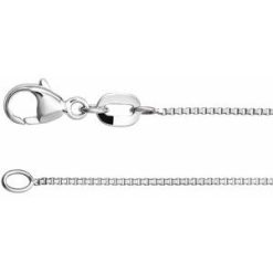 Ch1031 / Rhodium-Plated Sterling Silver / Box / .8 Mm / 24 In / Lobster Clasp / Diamond-Cut / Diamond-Cut Box Chain