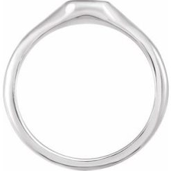 51552 / Sterling Silver / Oval / 8 X 6 Mm / Brush / Polished / Oval Signet Ring