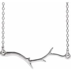 86311 / Necklace / Sterling Silver / 28 X 9.21 Mm / 16-18 In / Polished / Branch Bar Necklace