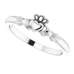 52308 / Ring / 14K White / Polished / Claddagh Ring