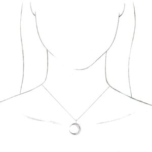 86693 / Necklace / 14K White / 19.5 X 15 Mm / 16-18 In / Polished / Crescent Moon Necklace