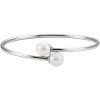 651644 / Bracelet / Set / Sterling Silver / Pearl / Cultured White Freshwater Pearl / 9.5-10.0 Mm / 7 In / Polished / Cultured White Pearl Flexible Bangle Bracelet