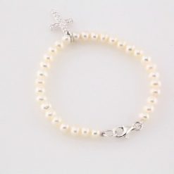 651645 / Bracelet / Set / Sterling Silver / Pearl / Cultured White Freshwater Pearl / Imitation Cubic Zirconia / 4.0 Mm / 5 1/2 In / Polished / Cultured Freshwater Pearl And Cubic Zirconia Bracelet