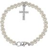 651645 / Bracelet / Set / Sterling Silver / Pearl / Cultured White Freshwater Pearl / Imitation Cubic Zirconia / 4.0 Mm / 5 1/2 In / Polished / Cultured Freshwater Pearl And Cubic Zirconia Bracelet