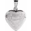 21842 / Pendant / Sterling Silver / 22.2 X 16 Mm / Polished / Engravable Heart Locket Pendant