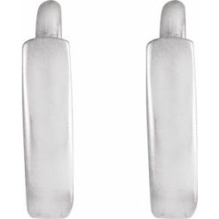 87384 / Earring / 14K White / 8 Mm / 1.65 Mm / Pair / Hinged / Polished / Hinged Hoop Earrings
