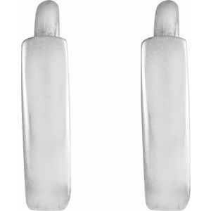 87384 / Earring / 14K White / 8 Mm / 1.65 Mm / Pair / Hinged / Polished / Hinged Hoop Earrings