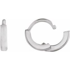 87384 / Earring / 14K White / 8 Mm / 1.65 Mm / Each / Hinged / Polished / Hinged Hoop Earring