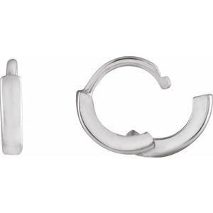 87384 / Earring / 14K White / 8 Mm / 1.65 Mm / Each / Hinged / Polished / Hinged Hoop Earring