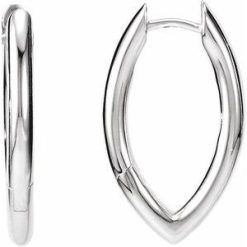 85186 / Earring / Sterling Silver / 24.3 X 14.25 Mm / 2.6 Mm / Pair / Hinged / Polished / Round Tube Hinged Earrings
