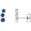 86701 / Earring / Set / Imitation Blue Sapphire / Round / 3 Mm / Sterling Silver / Imitation Blue Sapphire / Pair / Friction Backs Included / Polished / Imitation Blue Sapphire Ear Climbers