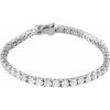 650793 / Bracelet / Set / Sterling Silver / Round / Imitation White Cubic Zirconia / 4 Mm / 7 In / Polished / Imitation White Cubic Zirconia Bracelet
