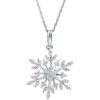 69935 / Necklace / Set / Sterling Silver / Round / Imitation White Cubic Zirconia / Imitation White Cubic Zirconia / 18 In / Polished / Imitation White Cubic Zirconia Snowflake Necklace