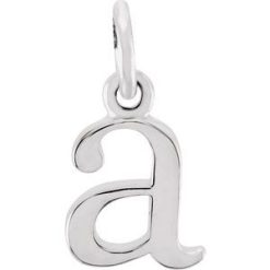 85780 / Necklace / Sterling Silver / Initial A / 8.84 X 5 Mm / 16 In / Polished / Lowercase Initial Necklace