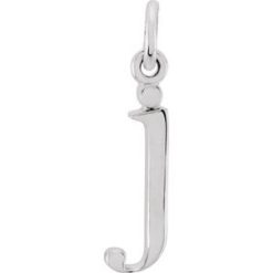 85780 / Pendant / 14K White / Initial J / 12.7 X 3 Mm / Polished / Lowercase Initial Pendant