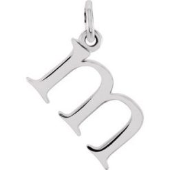 85780 / Pendant / 14K White / Initial M / 8.4 X 9.7 Mm / Polished / Lowercase Initial Pendant