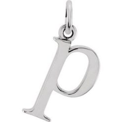 85780 / Necklace / Sterling Silver / Initial P / 11.63 X 5.7 Mm / 16 In / Polished / Lowercase Initial Necklace