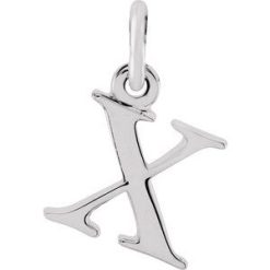 85780 / Necklace / Sterling Silver / Initial X / 8.5 X 6.1 Mm / 16 In / Polished / Lowercase Initial Necklace
