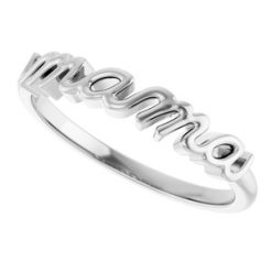 57739 / Ring / 14K White / Polished / Mama Ring