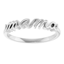 57739 / Ring / 14K White / Polished / Mama Ring