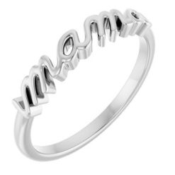 57739 / Ring / 14K White / Polished / Mama Ring