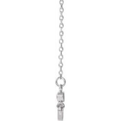R42355 / Necklace / Set / Sterling Silver / Round / Natural Blue Zircon / 2 Mm / 16-18 In / Polished / December Sideways Cross Adjustable Necklace