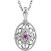 69715 / Necklace / Set / Sterling Silver / Round / Natural Ruby / 2 Mm / 18 In / Polished / Natural Ruby Necklace