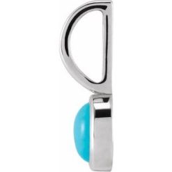 88099 / Pendant / Set / Sterling Silver / Round / Natural Turquoise / 5 Mm / Polished / Natural Turquoise Charm/Pendant