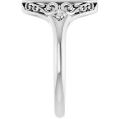 51659 / Sterling Silver / Oval / 13.4 X 9 Mm / Brush / Polished / Signet Ring