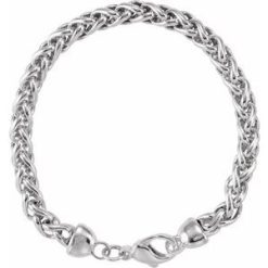 Ch266 / Sterling Silver / Wheat / 6 Mm / 7 In / Lobster Clasp / Polished / Wheat Chain