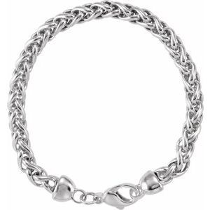 Ch266 / Sterling Silver / Wheat / 6 Mm / 7 In / Lobster Clasp / Polished / Wheat Chain