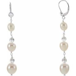 Pearl & Crystal Dangle Earrings