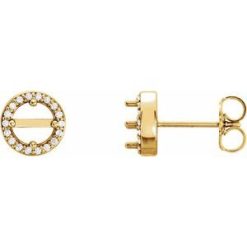 Round 4-Prong Halo-Style Earrings